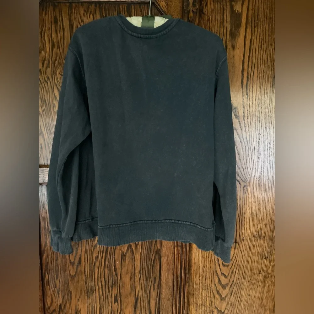 Zara Gray Sweatshirt with rhinestone Studded Design size small - Picture 2 of 6